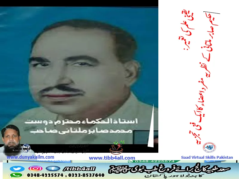 حکیم صابر ملتانی کے نظریہ مفرد اعضاء کا ایک فنی تجزیہ