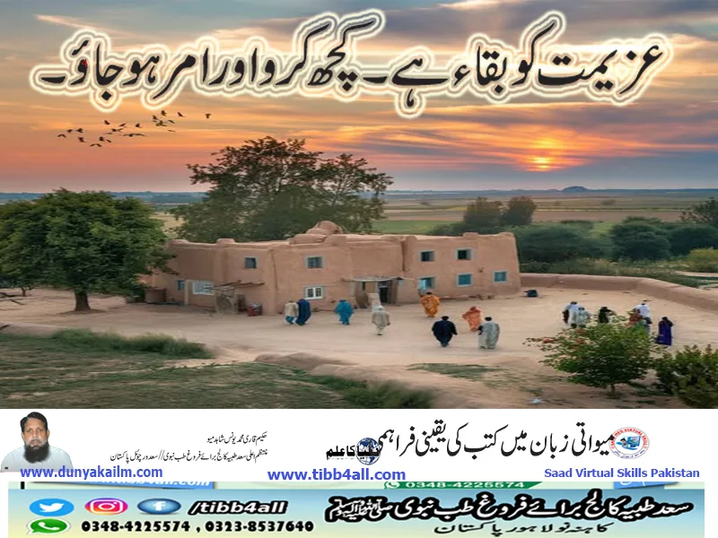 عزیمت کو بقاء ہے۔کچھ کرو اور امر ہوجائو۔