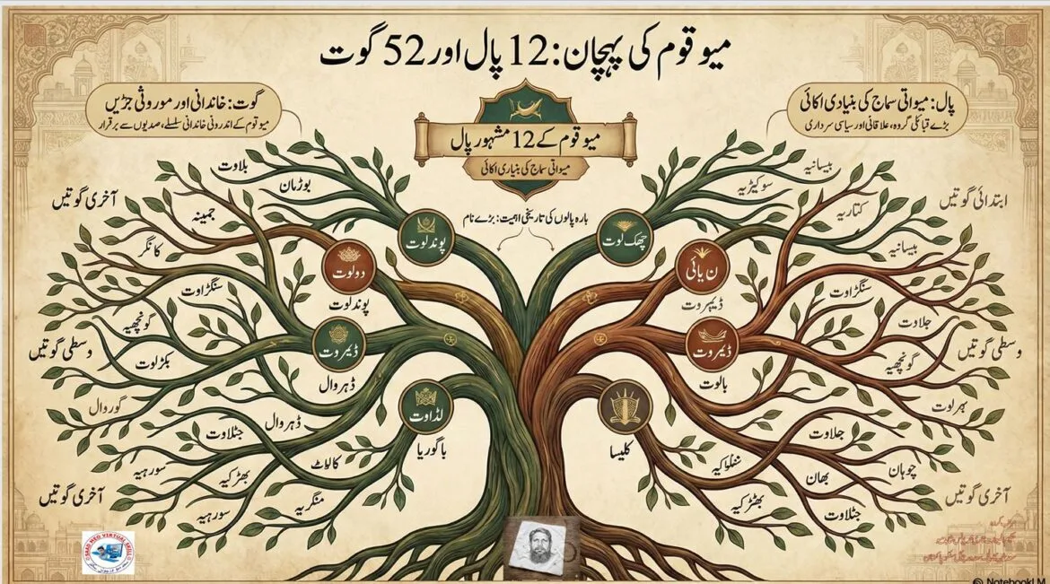 میو قوم کا نسلی ارتقاء، بارہ پال باون گوت کا نظام