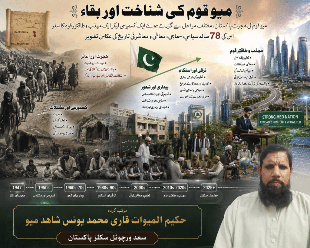 میو قوم کی شناخت اور بقا
حکیم المیوات قاری محمد یونس شاہد میو
سعد ورچوئل سکلز پاکستان
سعد طبیہ کالج برائے فروغ طب نبویﷺ کاہنہ نو لاہور